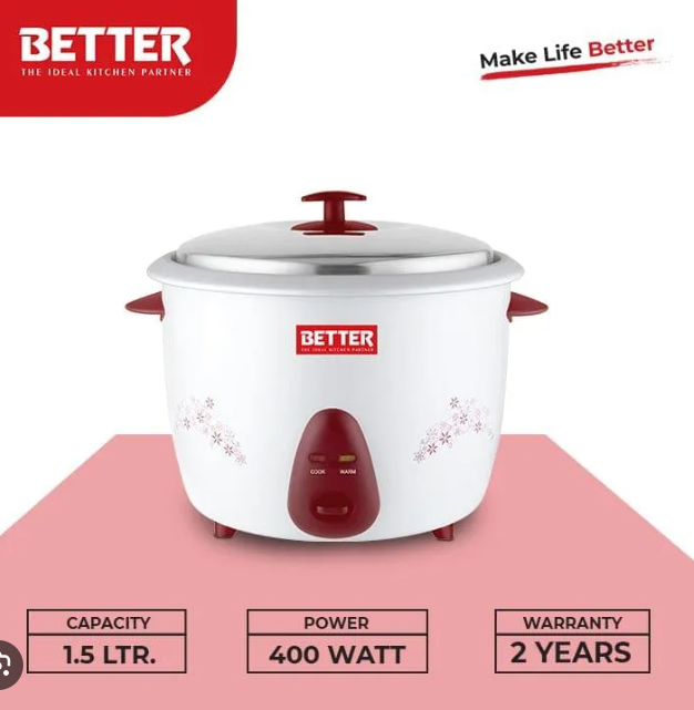 QUEEN ELECTRIC RICE COOKER 1.5 LTR 